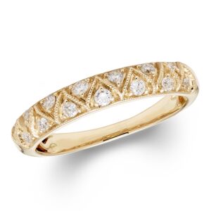 CYA K Certified Diamond Wedding Ring 0.25ct 14k Yellow Gold R124101Y-7 Size 7