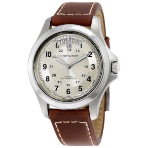 Men's Khaki Leather Beige Dial Watch