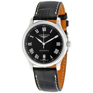 Men's Master Collection Alligator Leather Black Dial Watch